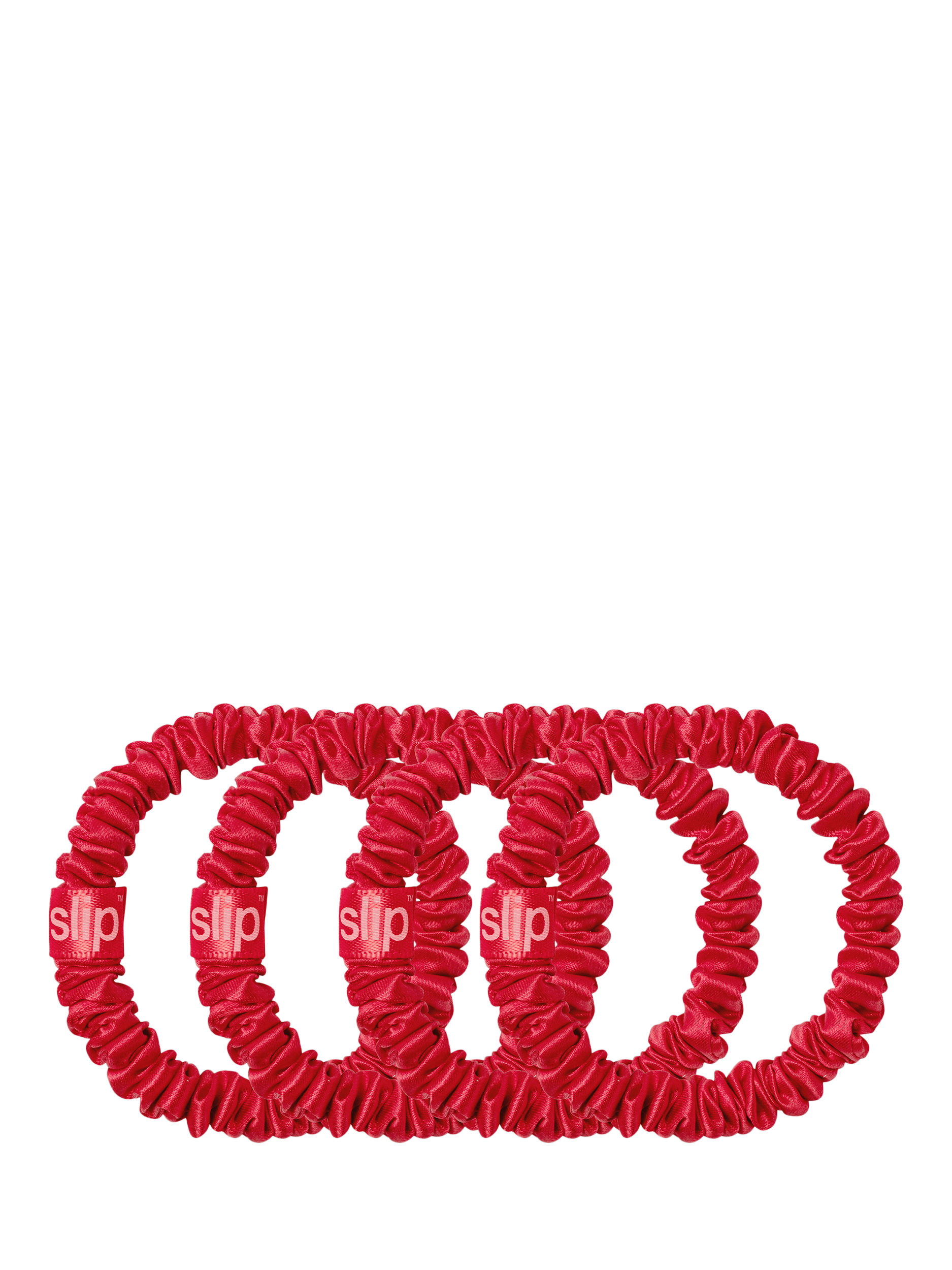 Product image 1 of 2, which shows Slip® Pure Silk Skinny Scrunchies, Red