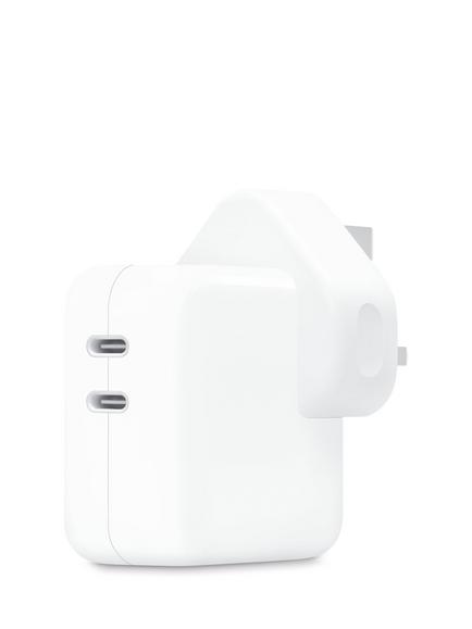 Apple 35W Dual USB-C Port Power Adapter, White, White