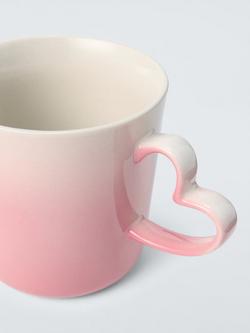 John Lewis Ombre Heart Handle Stoneware Mug, 330ml, Pink - view 2, Pink