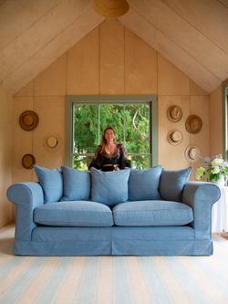 John Lewis x Sophie Conran Salthrop Scatter Back Snuggler - view 2, Cornish Blue Stripe