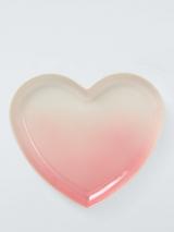 John Lewis Ombre Heart Shape Stoneware Dish, 24cm, Pink