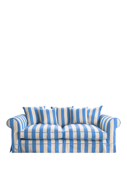 John Lewis x Sophie Conran Salthrop Scatter Back Large Sofa, Cornish Blue Stripe