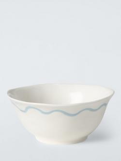John Lewis Flora Wiggle Heart Fine China Cereal Bowl, 15cm, White/Blue, Multi