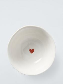 John Lewis Flora Wiggle Heart Fine China Cereal Bowl, 15cm, White/Blue - view 2, Multi