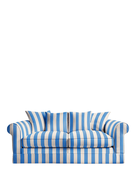 John Lewis x Sophie Conran Salthrop Scatter Back Medium Sofa, Cornish Blue Stripe