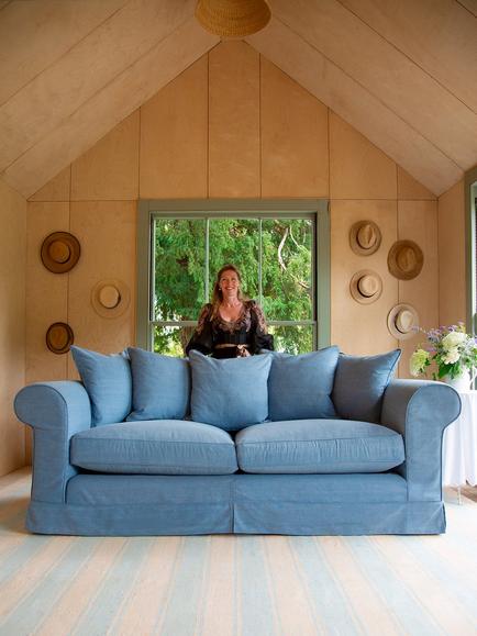 John Lewis x Sophie Conran Salthrop Scatter Back Medium Sofa - view 2, Cornish Blue Stripe