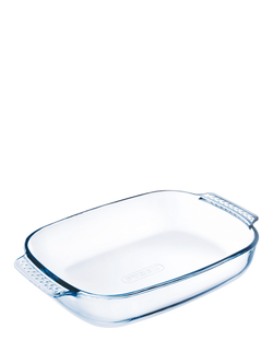 Pyrex Rectangular Glass Roasters, Set of 2, Clear, Clear