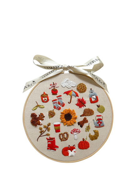 MakeBox & Co 30 Days of Autumn Stitches Embroidery Kit, Multi