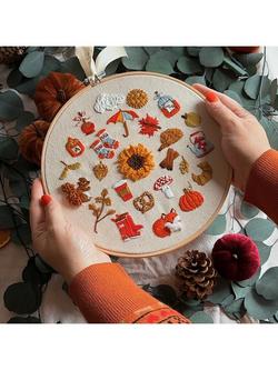 MakeBox & Co 30 Days of Autumn Stitches Embroidery Kit - view 2, Multi