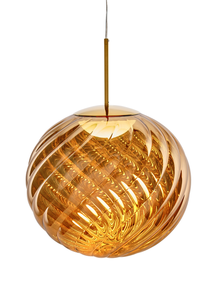 Tom Dixon Whirl Large Glass Pendant Ceiling Light, Gold, Gold