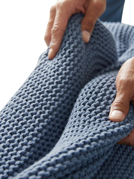 Christy Oslo Cotton Throw - view 2, Denim
