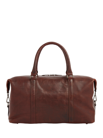 OSPREY LONDON Brixton Leather Weekender Bag, Cognac - view 2, Cognac