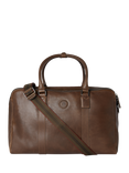 OSPREY LONDON Compass Leather Weekender Bag, Tan