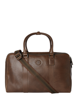 OSPREY LONDON Compass Leather Weekender Bag, Tan