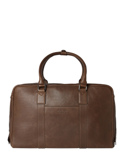 OSPREY LONDON Compass Leather Weekender Bag - view 2, Tan