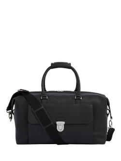 OSPREY LONDON Leather Forest Weekender Bag, Black, Black