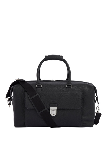 OSPREY LONDON Leather Forest Weekender Bag, Black, Black