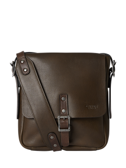 OSPREY LONDON Lorenzo Small Leather Messenger Bag, Chocolate, Chocolate