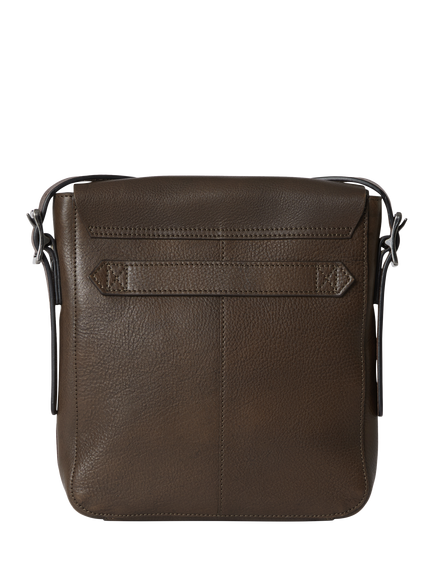 OSPREY LONDON Lorenzo Small Leather Messenger Bag, Chocolate - view 2, Chocolate