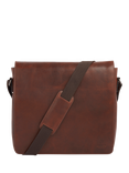 OSPREY LONDON Smithy Large Leather Messenger Bag, Cognac