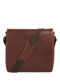 OSPREY LONDON Smithy Large Leather Messenger Bag, Cognac, Cognac