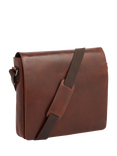 OSPREY LONDON Smithy Large Leather Messenger Bag, Cognac