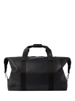 OSPREY LONDON Toby Leather Weekender Bag, Black, Black