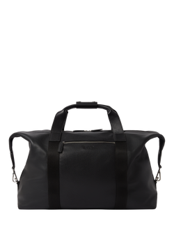 OSPREY LONDON Toby Leather Weekender Bag, Black - view 2, Black