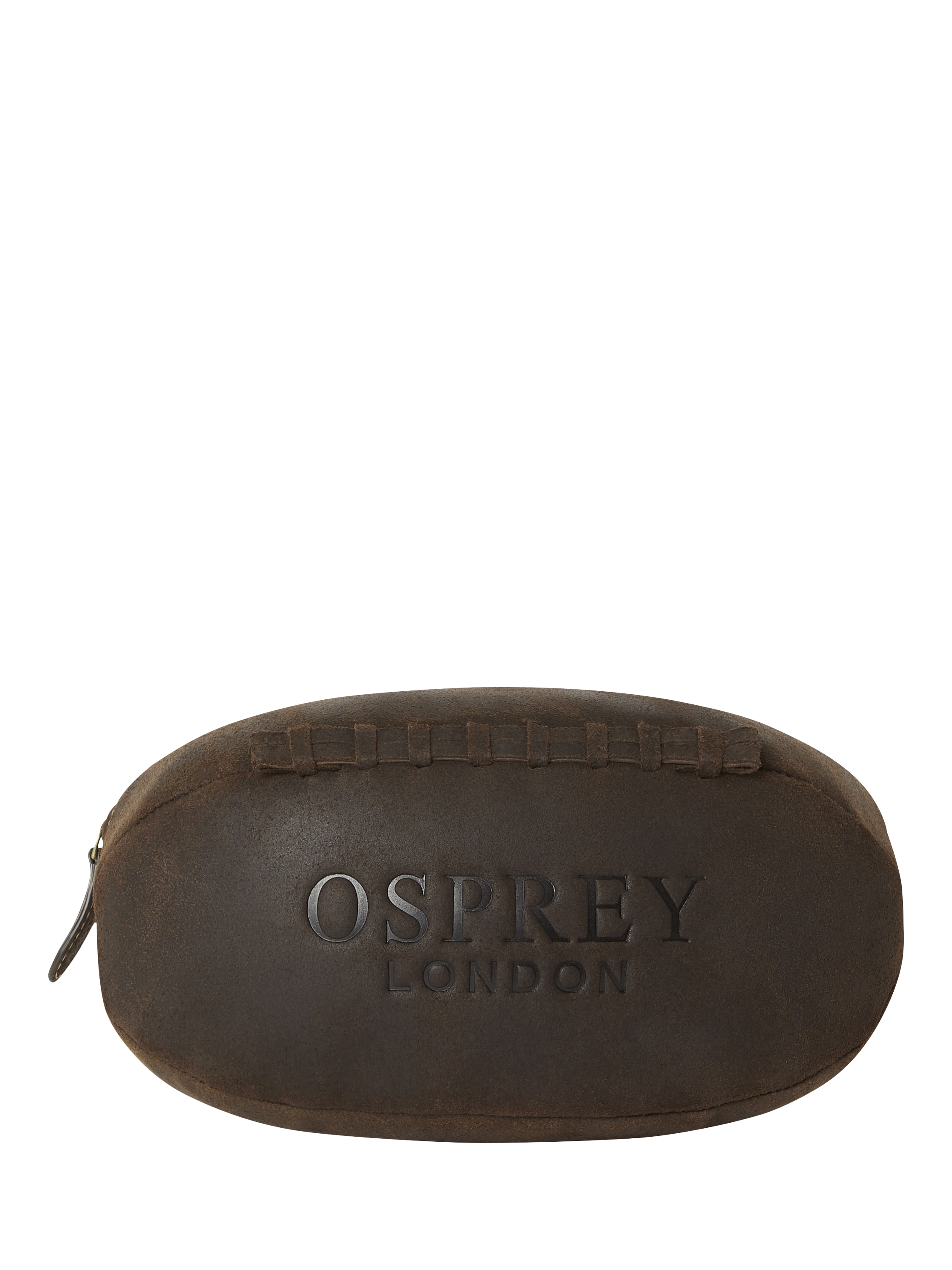Product image 1 of 4, which shows OSPREY LONDON Jenson Rugger Leather Washbag, Chocolate