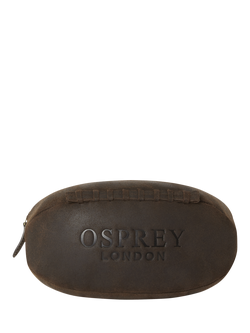 OSPREY LONDON Jenson Rugger Leather Washbag, Chocolate, Chocolate
