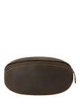 OSPREY LONDON Jenson Rugger Leather Washbag, Chocolate