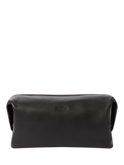 OSPREY LONDON Toby Leather Washbag, Black