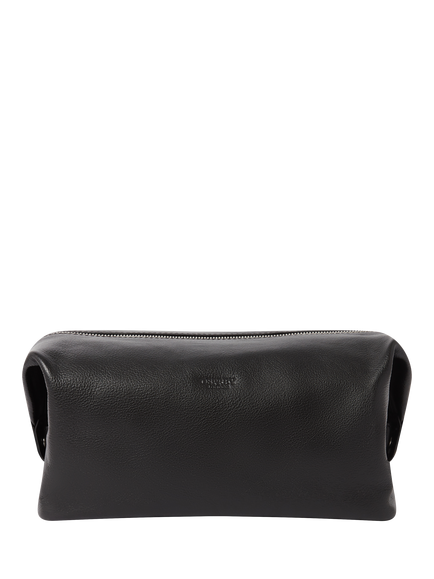 OSPREY LONDON Toby Leather Washbag, Black
