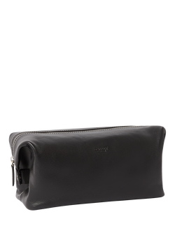 OSPREY LONDON Toby Leather Washbag - view 2, Black