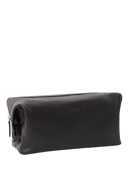 OSPREY LONDON Toby Leather Washbag - view 2, Black