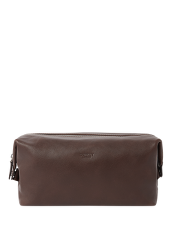 OSPREY LONDON Toby Leather Washbag, Tan