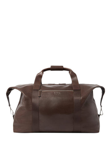 OSPREY LONDON Toby Leather Weekender Bag, Tan