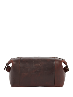 OSPREY LONDON Brixton Leather Washbag, Cognac, Cognac