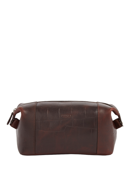 OSPREY LONDON Brixton Leather Washbag, Cognac, Cognac