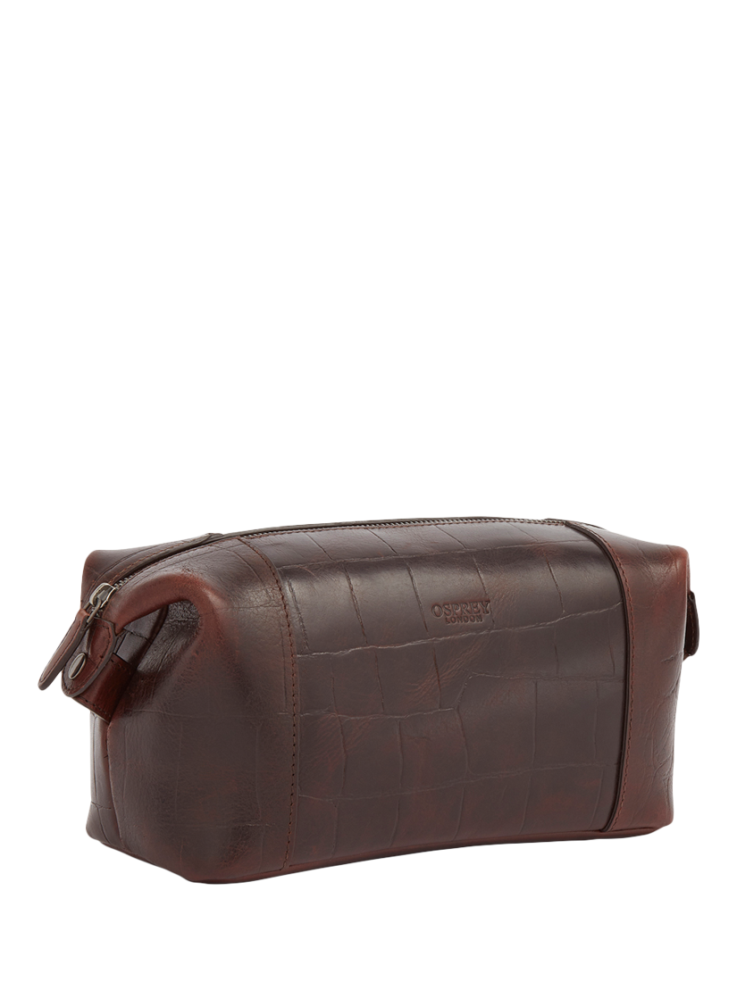 Product image 3 of 4, which shows OSPREY LONDON Brixton Leather Washbag, Cognac