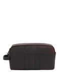 OSPREY LONDON Jenson Leather Washbag, Chocolate/Black