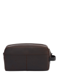 OSPREY LONDON Jenson Leather Washbag, Chocolate/Black