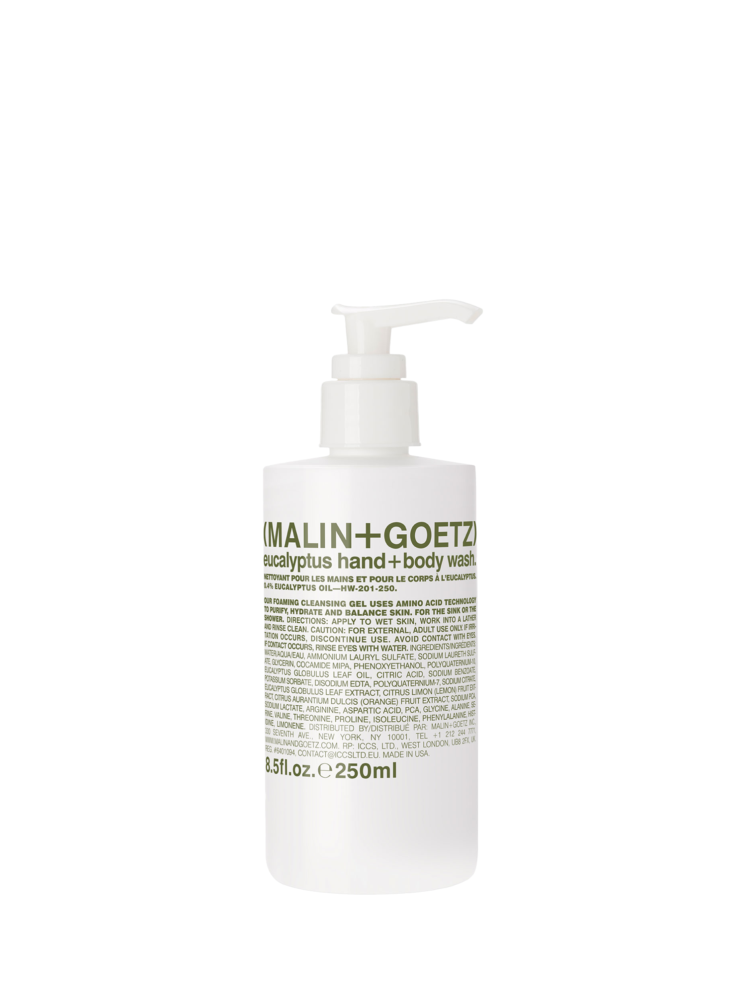 Product image 1 of 5, which shows MALIN + GOETZ Eucalyptus Hand & Body Wash, 250ml
