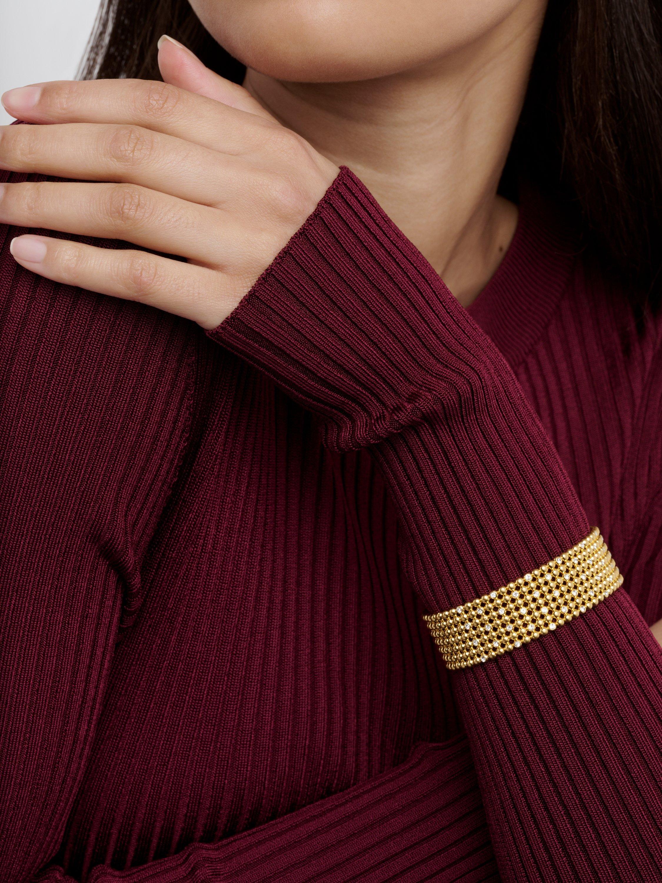 Product image 2 of 5, which shows Ted Baker Bobbi Crystal Bobble Wide Bangle Bracelet, Gold