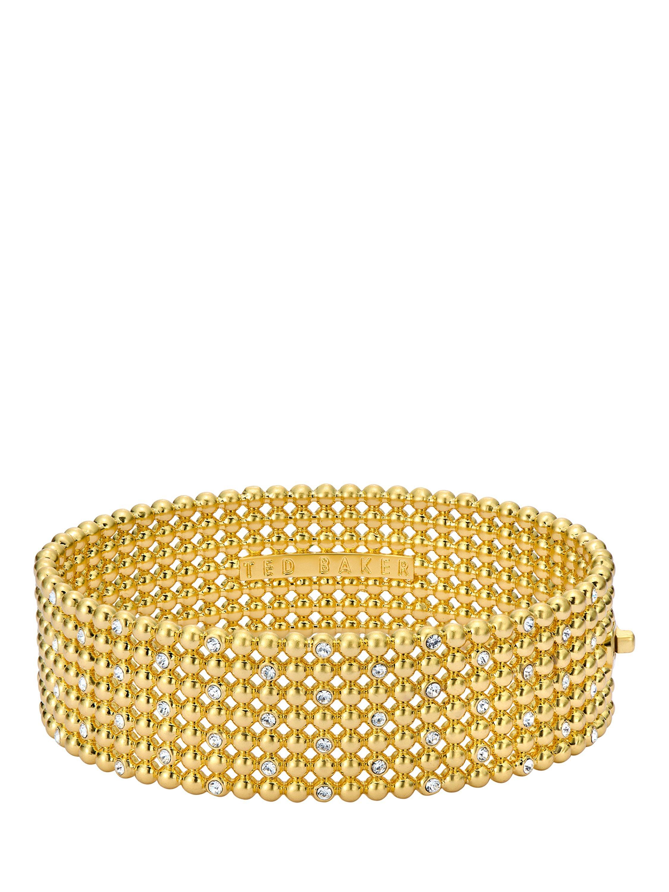Product image 4 of 5, which shows Ted Baker Bobbi Crystal Bobble Wide Bangle Bracelet, Gold