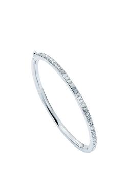Ted Baker Claudia Narrow Crystal Hinged Bangle Bracelet, Silver