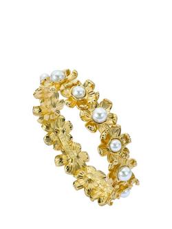 Ted Baker Darell Daisy Pearl Bangle Bracelet, Gold, Gold