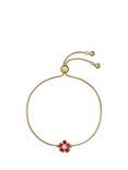 Ted Baker Petial Painted Flower Adjustable Bracelet, Gold/Red