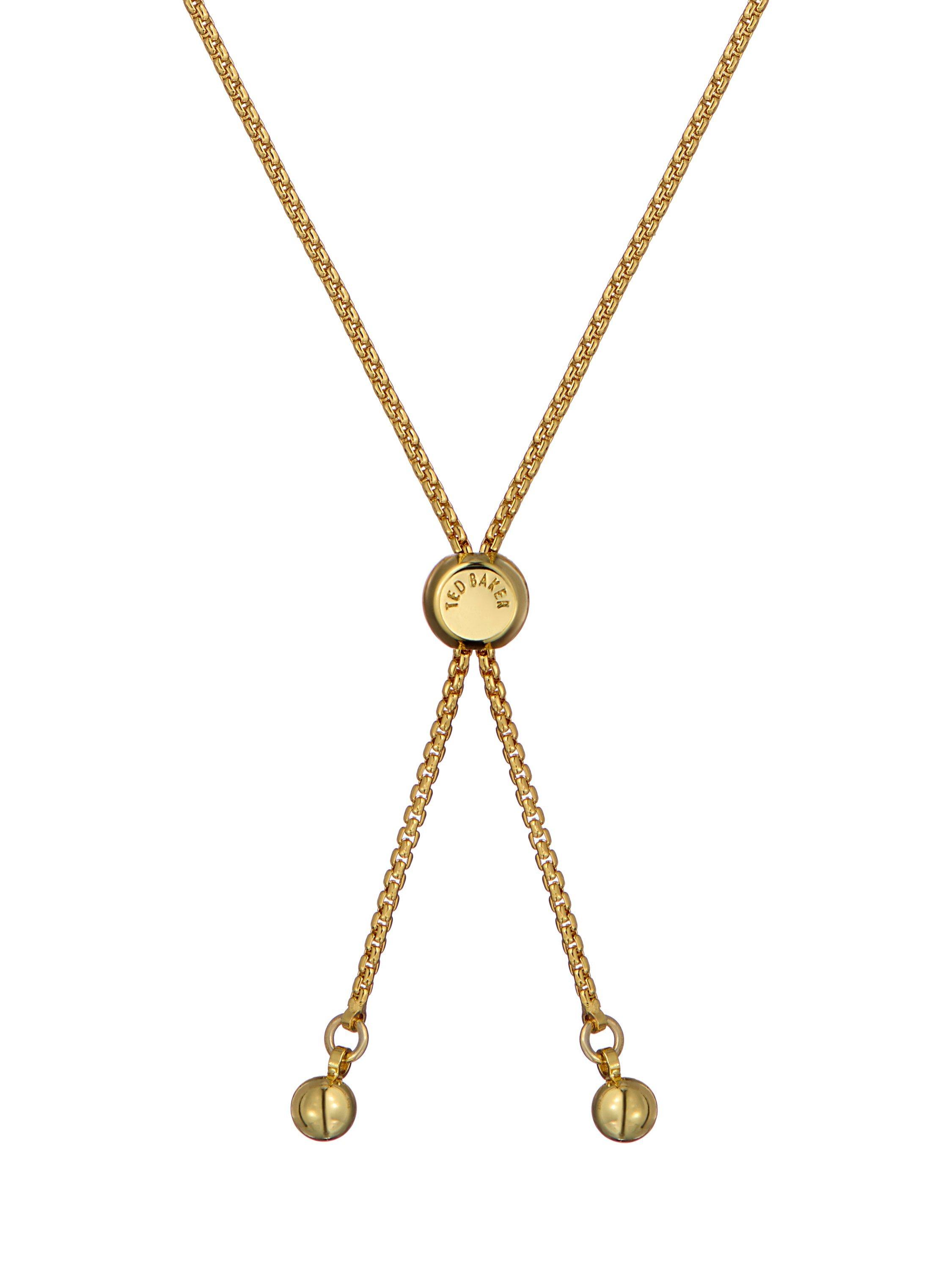 Product image 5 of 6, which shows Ted Baker Petial Painted Flower Adjustable Bracelet, Gold/Red