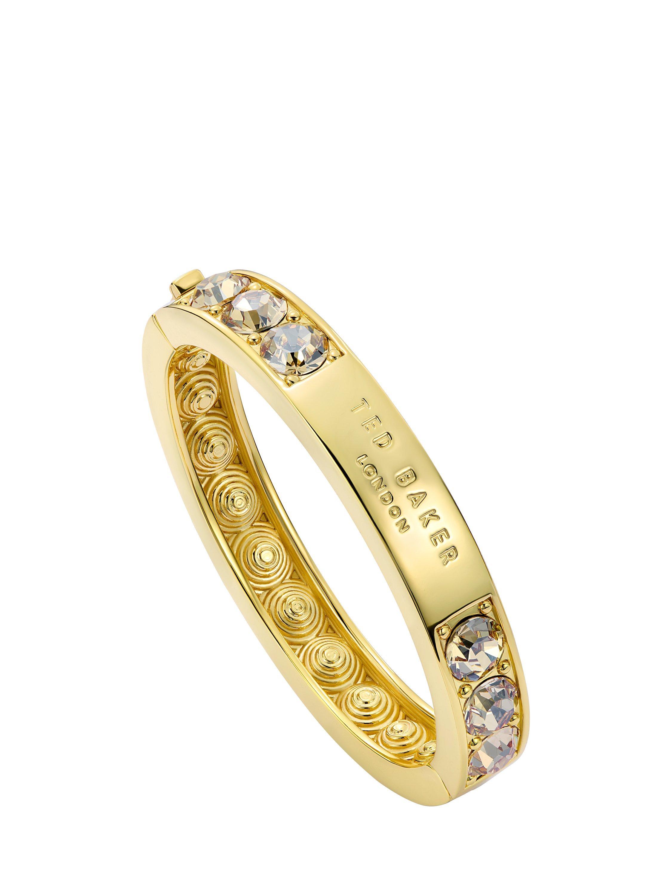 Product image 1 of 5, which shows Ted Baker Rosie Crystal Rock Hinged Bangle, Gold